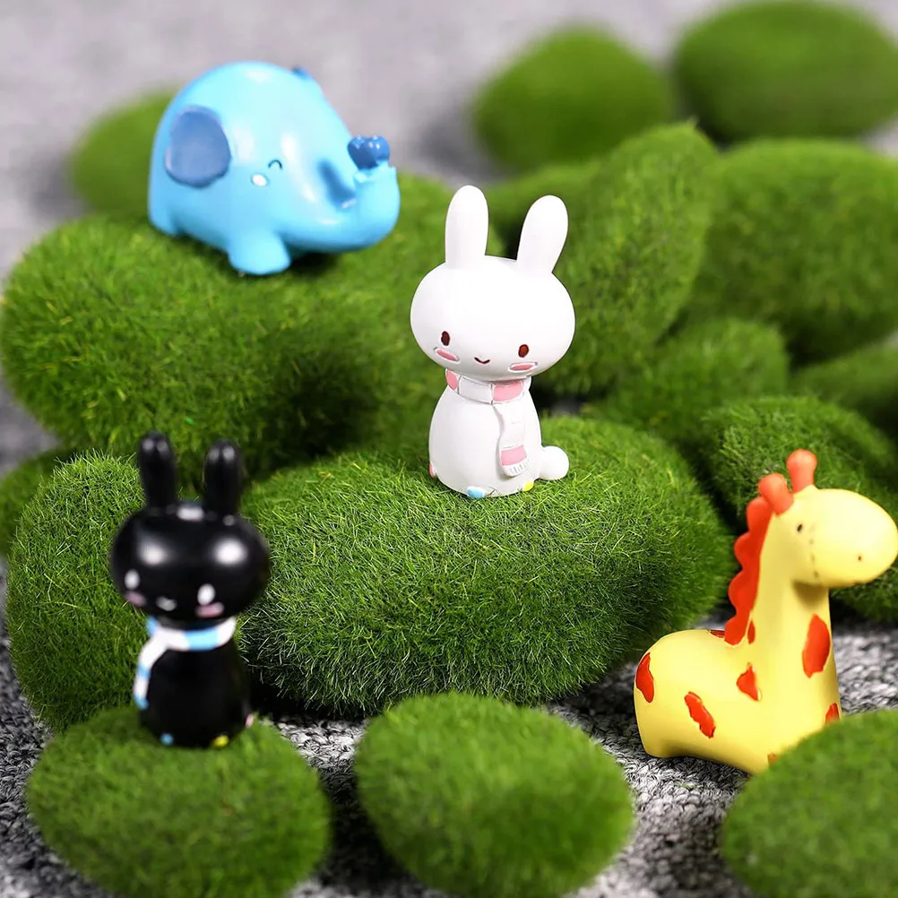 

40Pcs Artificial Moss Rocks Green Covered Stones Micro Landscape Adornment Bonsai Ornament Diy Art Crafts
