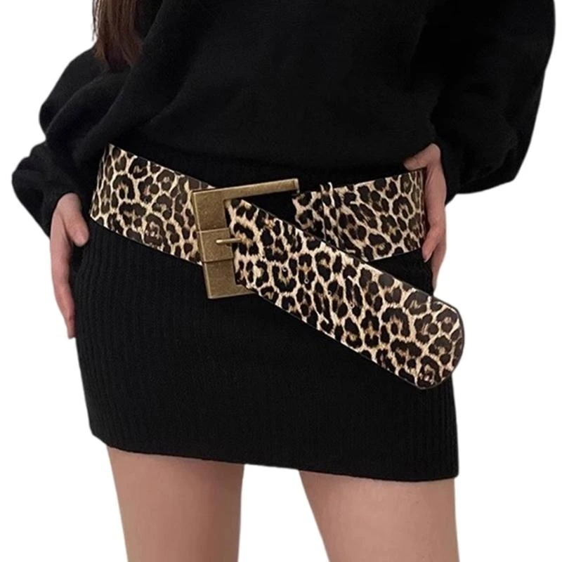 

652F Stylish Leopards Pattern Waistband Comfortable Durability Waist Belt Unisex for Party and Casual Wear