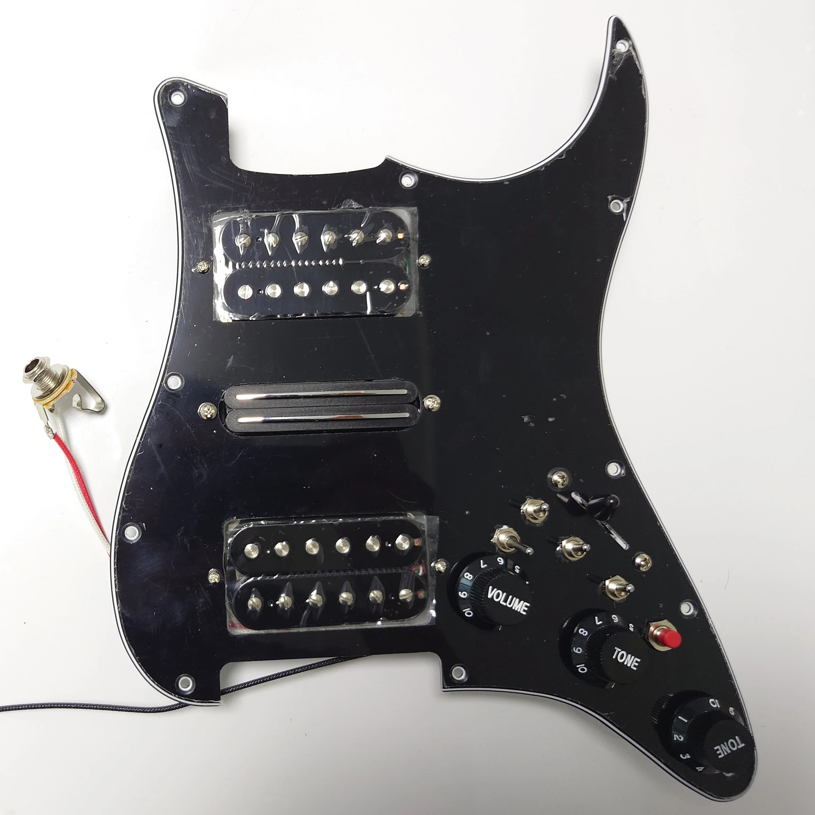 

HSH Prewired Loaded ST Pickguard Alnico 5 Mini Humbucker High Output Pickup Coil Split Guitar 4 Single Cut Switch BK