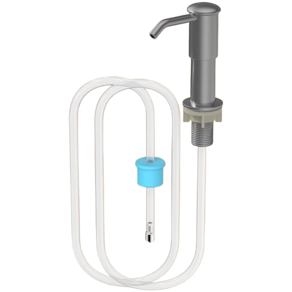 ABS Kitchen Sink Soap Dispenser with 1 Meter Silicone Tube for One-Second Press Dispensing and 360 Degree Rotatable Spout