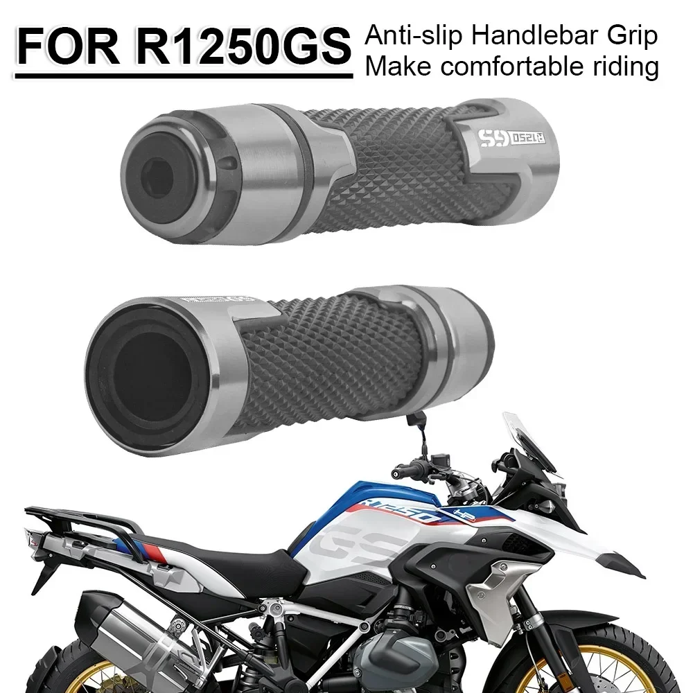 For BMW R1250 GSA adv R1250GS Adventure Motorcycle CNC Aluminum Handle Grip With Rubber Cover 7/8'' 22mm Handlebar Shank