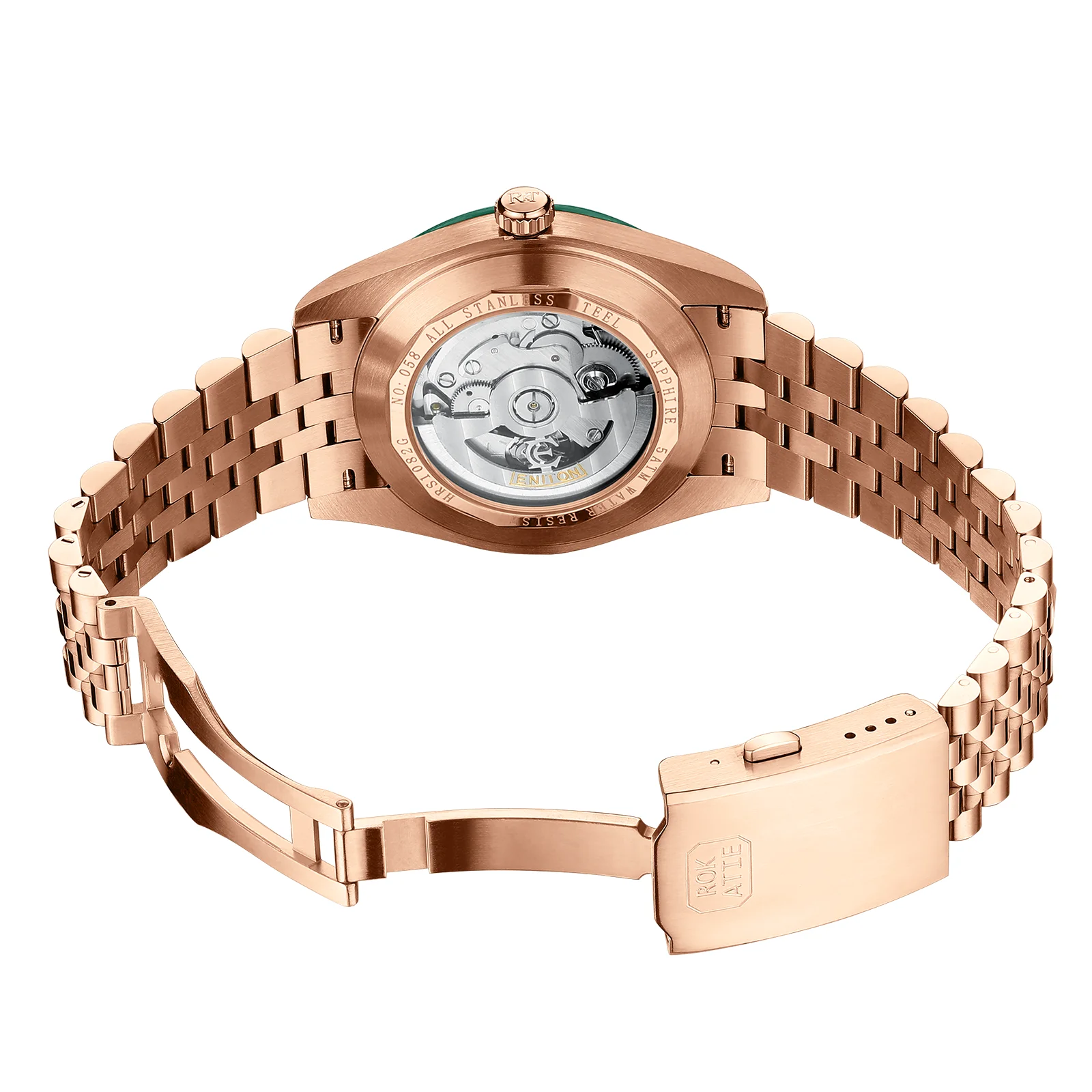 ROKATIE นาฬิกาข้อมือสแตนเลส 316L NH35 การเคลื่อนไหวอัตโนมัตินาฬิกา 5ATM สตีลหรูหราธุรกิจนาฬิกา