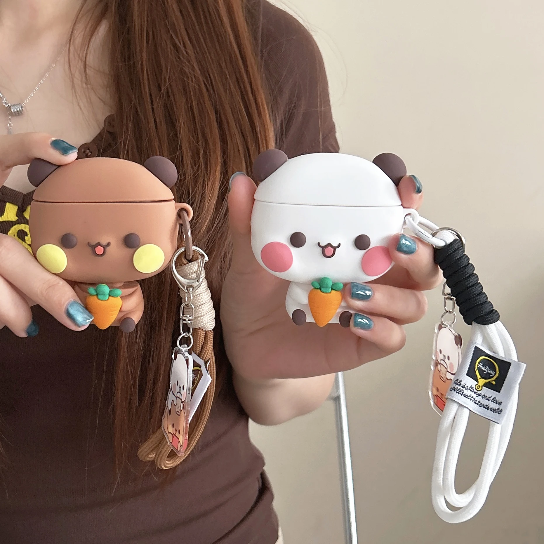 Kawaii 3D Bear Headphone Case Silicone Shockproof Cover for 
