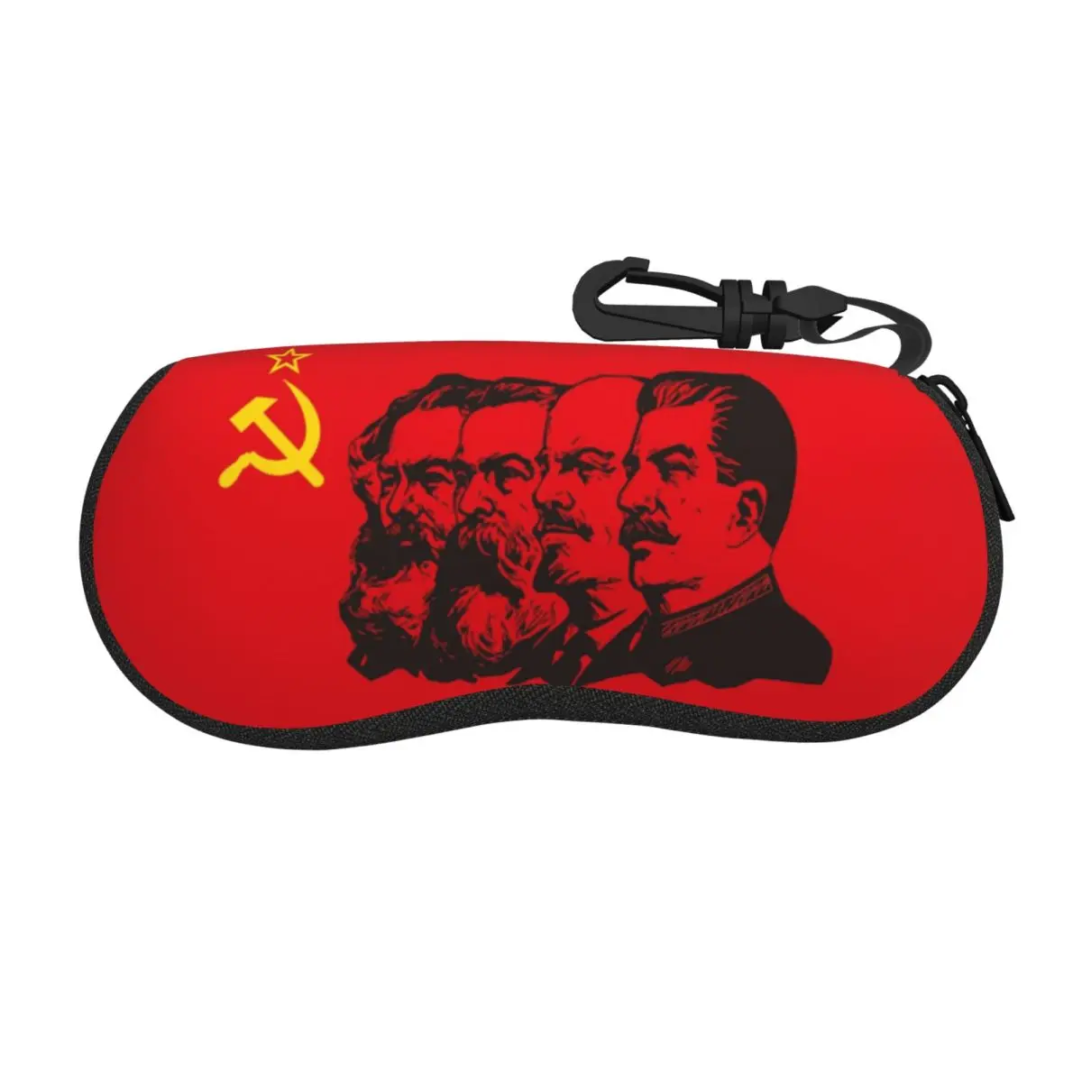 Custom Communist Flag Marx Engels Lenin And Stalin Shell Glasses Case USSR Communism Eyeglasses Case Sunglasses Protector Box