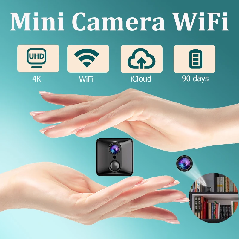 Full HD 4K Mini Wifi Camera Baby Monitor Indoor Safety Security Surveillance Night Vision Motion Detection Security Camcorde