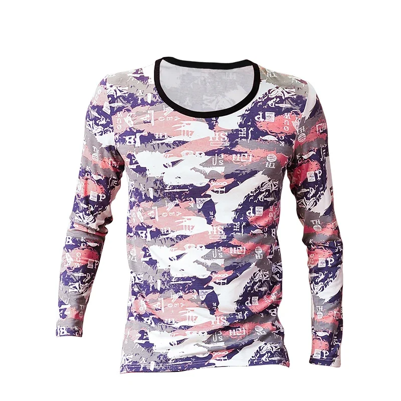 Men's cotton warm top slim long sleeve bottom shirt round neck basic underwear autumn and winter single autumn thin