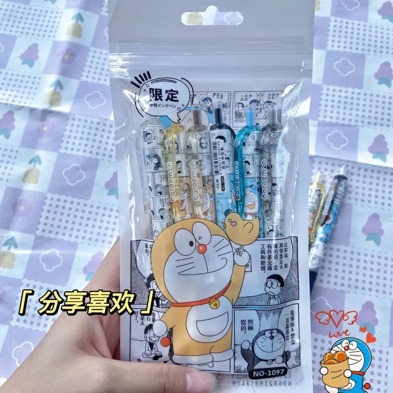 Doraemon Manga Style Limited Edition Press Pen ST Head Half Needle Tube Quick-drying Black 0.5 Water Pen Cute for Students