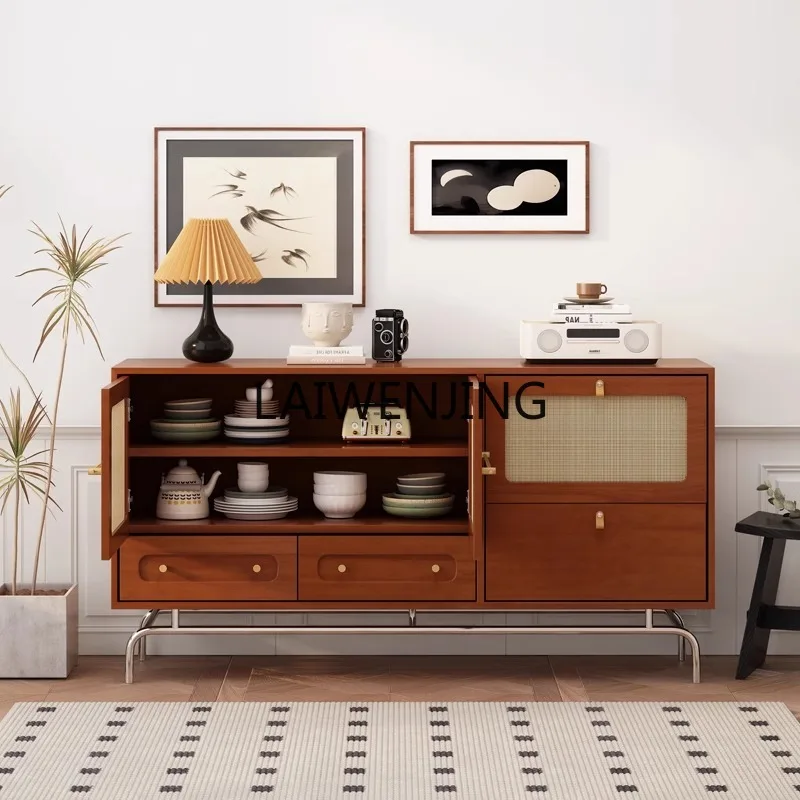 MJY pensile medievale TV sala da pranzo bordo rattan retrò piccolo appartamento portaoggetti soggiorno armadio portaoggetti