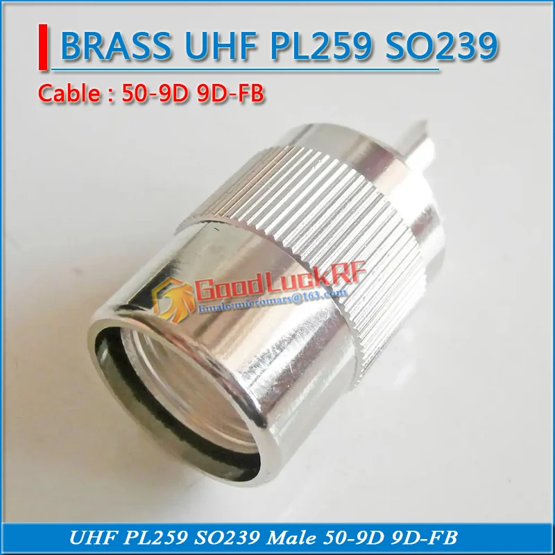 1X Pcs PL259 PL-259 SO239 SO-239 UHF Male solder Cup For 8D-FB 8DFB Cable Brass silver Plated Coax RF Connector Coaxial Adapter