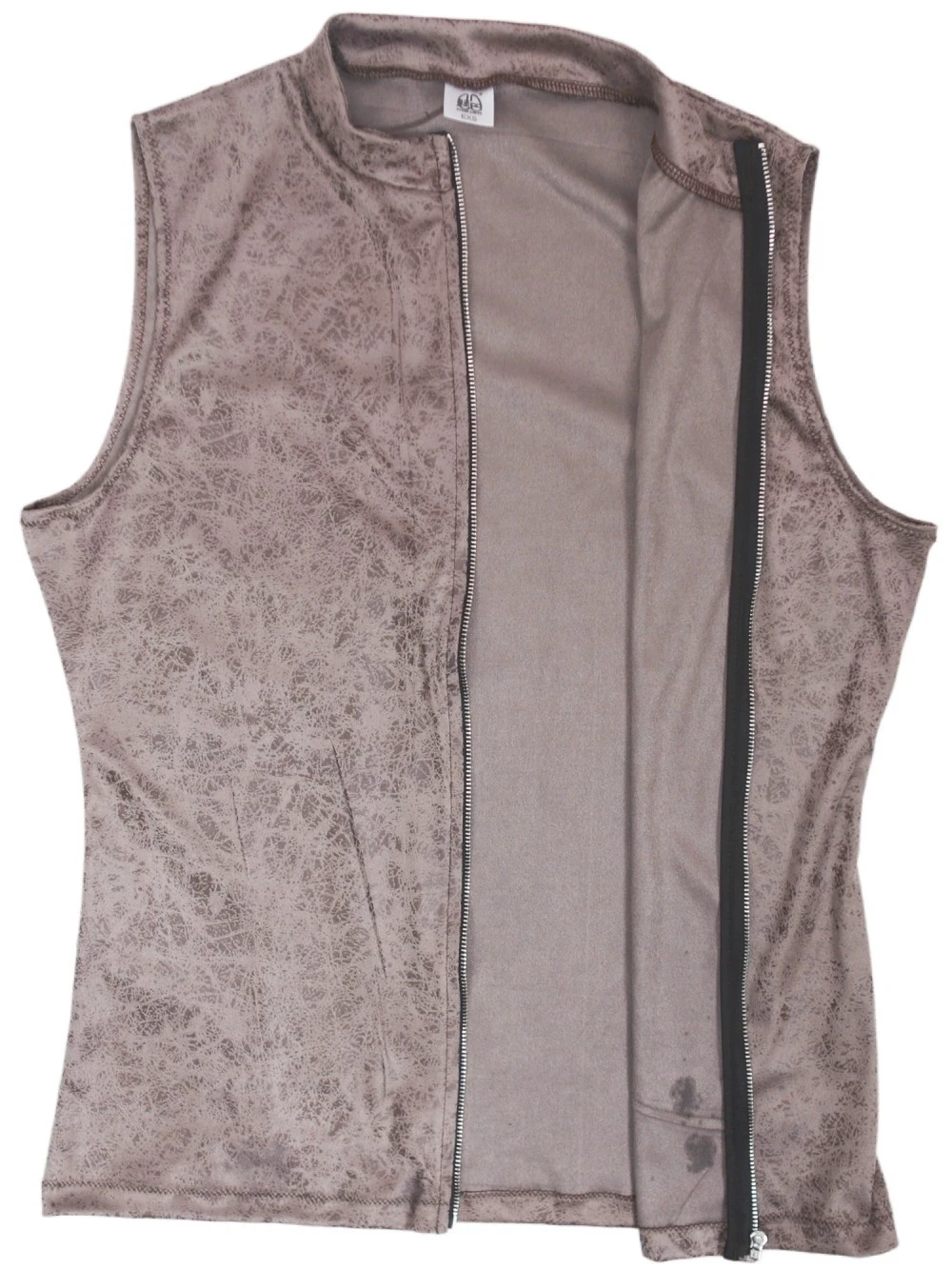 Men Vintage American Cracked Texture Sleeveless Vest, Slim Fit Zipper Waistcoat, Gym Fitness Biker Motorcycle Vest Performance
