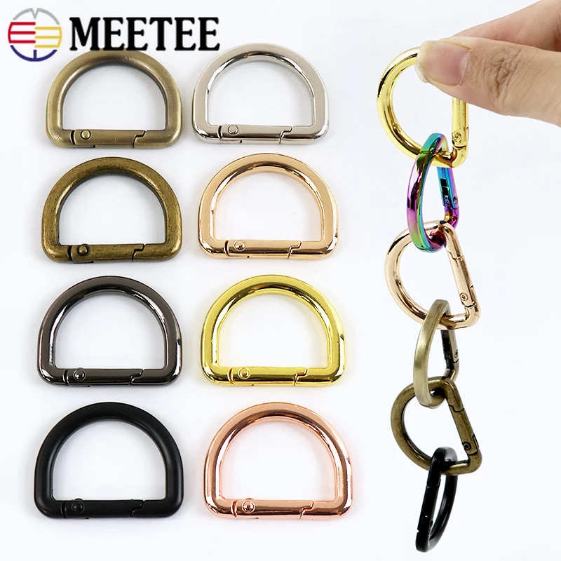 

5/10P 16-25mm Metal D Ring Buckles for Strap Webbing Waistband Clasp Bag Shoulder Hanger Hook DIY Hardware Sewing Accessory