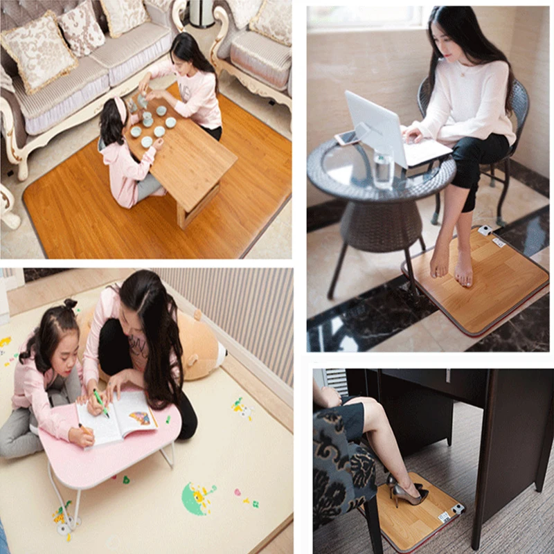 Electric Heating Pad 220V Winter Heated Foot Mat Office home Warm Feet HeaterThermarpet Leather Household Floor Electric Heater