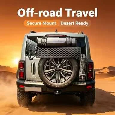Off-road Spare Tire Storage Molle Panel 76*16.5cm Heavy Duty Bearing Plate Outdoor Expedition Cargo Organizer Rack