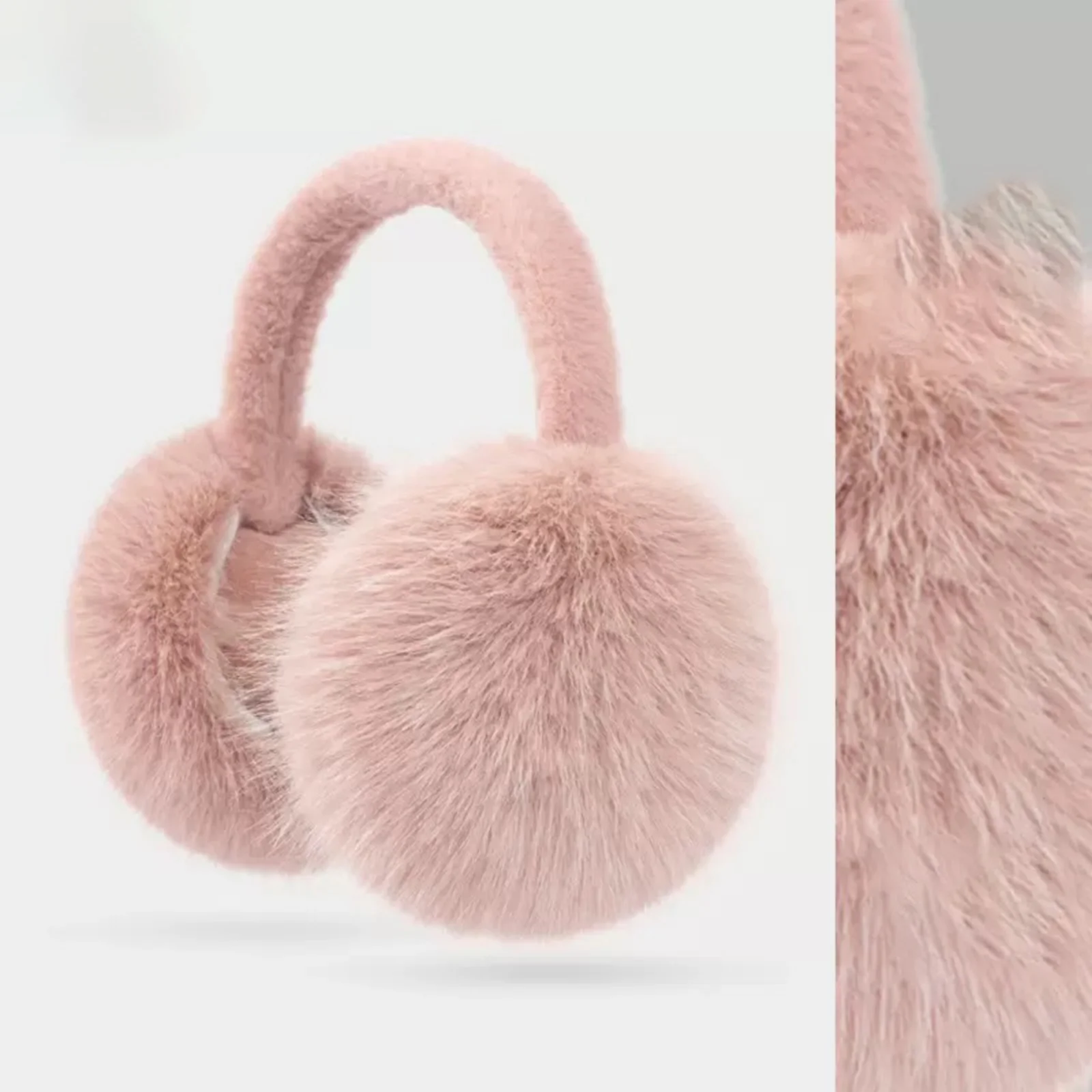 مجموعة أغطية للأذنين ووشاح من الفرو الصناعي مكونة من قطعة واحدة، إكسسوارات شتوية بيضاء دافئة ناعمة، طقس بارد مريح، شتاء نسائي أنيق وأنيق #4