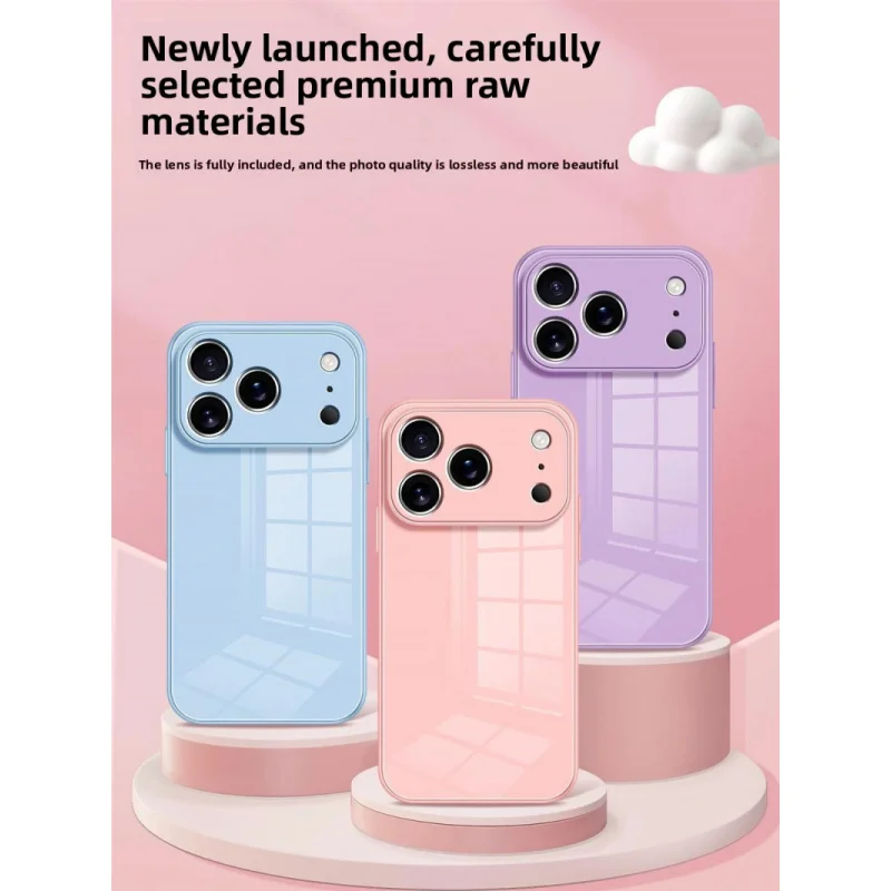 Adequado para apple17/pro/air/promaxcapa de telefone de vidro líquido de cor sólida iphone16promax capa protetora resistente a quedas