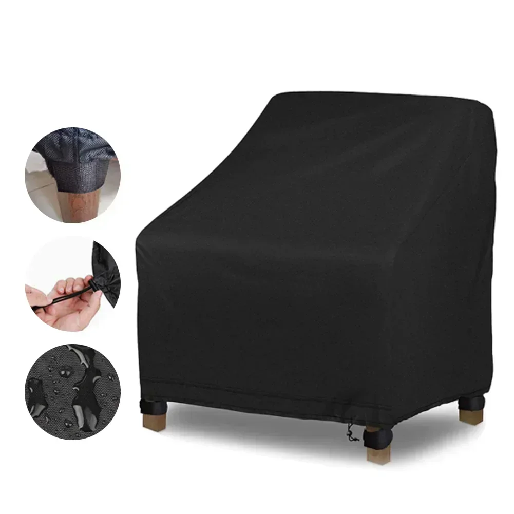 

2 шт., штабелируемый стул из ткани Оксфорд, уличный водонепроницаемый чехол для садовой мебели, пылезащитный защитный чехол для мебели, защитный чехол для стула