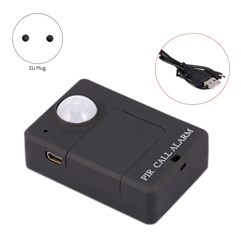 Mini GSM PIR Allarme Sensore di movimento Allarme Allarme GSM wireless a infrarossi Rilevatore di movimento antifurto con spina europea