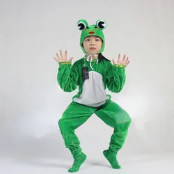Children Adults Cartoon Green Frog Tadpole Costume Toad Hats Plush Animal Fancy Dress Cosplay  School Show Party Gifts Halloween