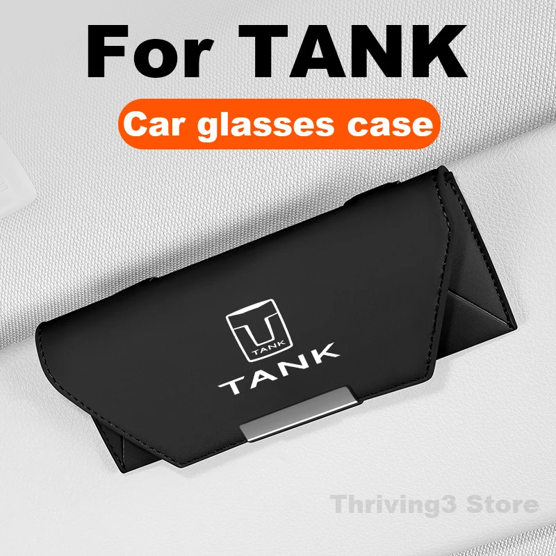 

Universal Car Glasses Case For TANK 300 400 500 Hi4-T 700 2022 2023 2024 2025 Leather Auto Sunglasses Holder TANK Accessories