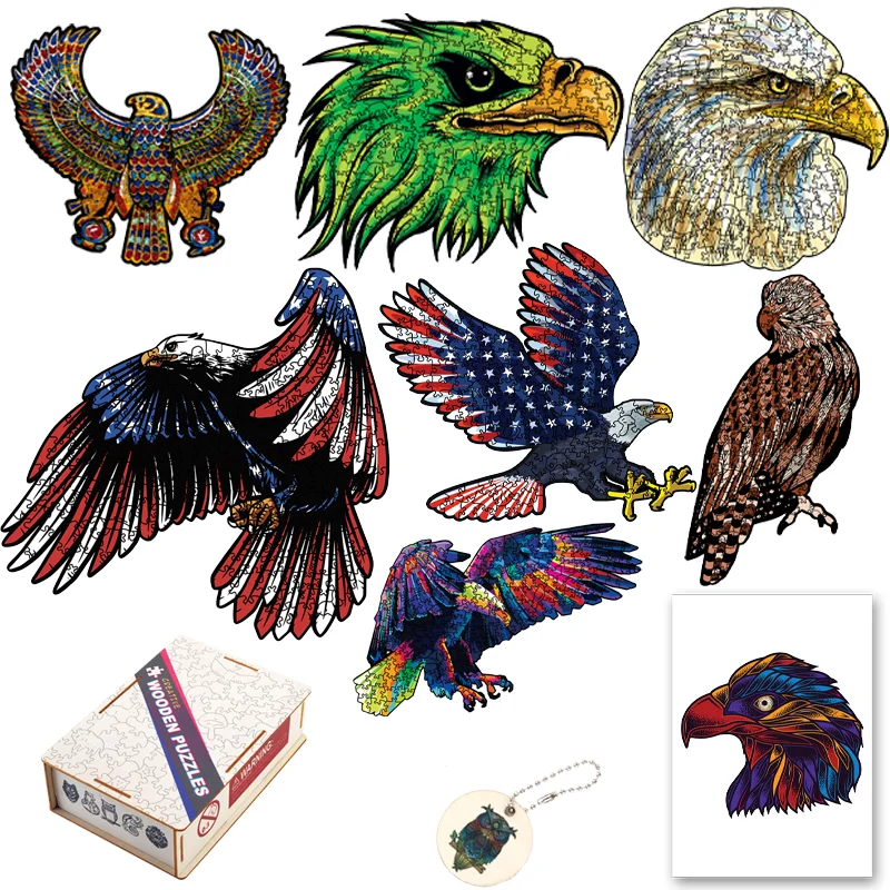 

Special-shaped wooden tiger puzzle with nano glue can be pasted on the wall Educational children's toy gift