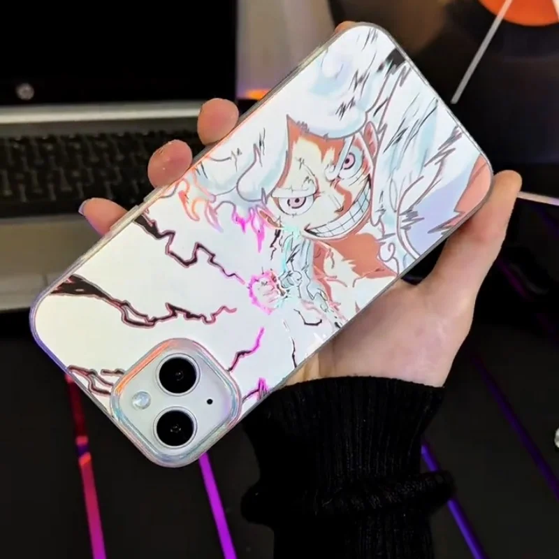 One Piece Luffy Gear 5 Phone Case for iPhone 11 12 13 14 15 16 17 18 Pro Max Plus Anime ONE PIECE Nika Man shockproof Cover
