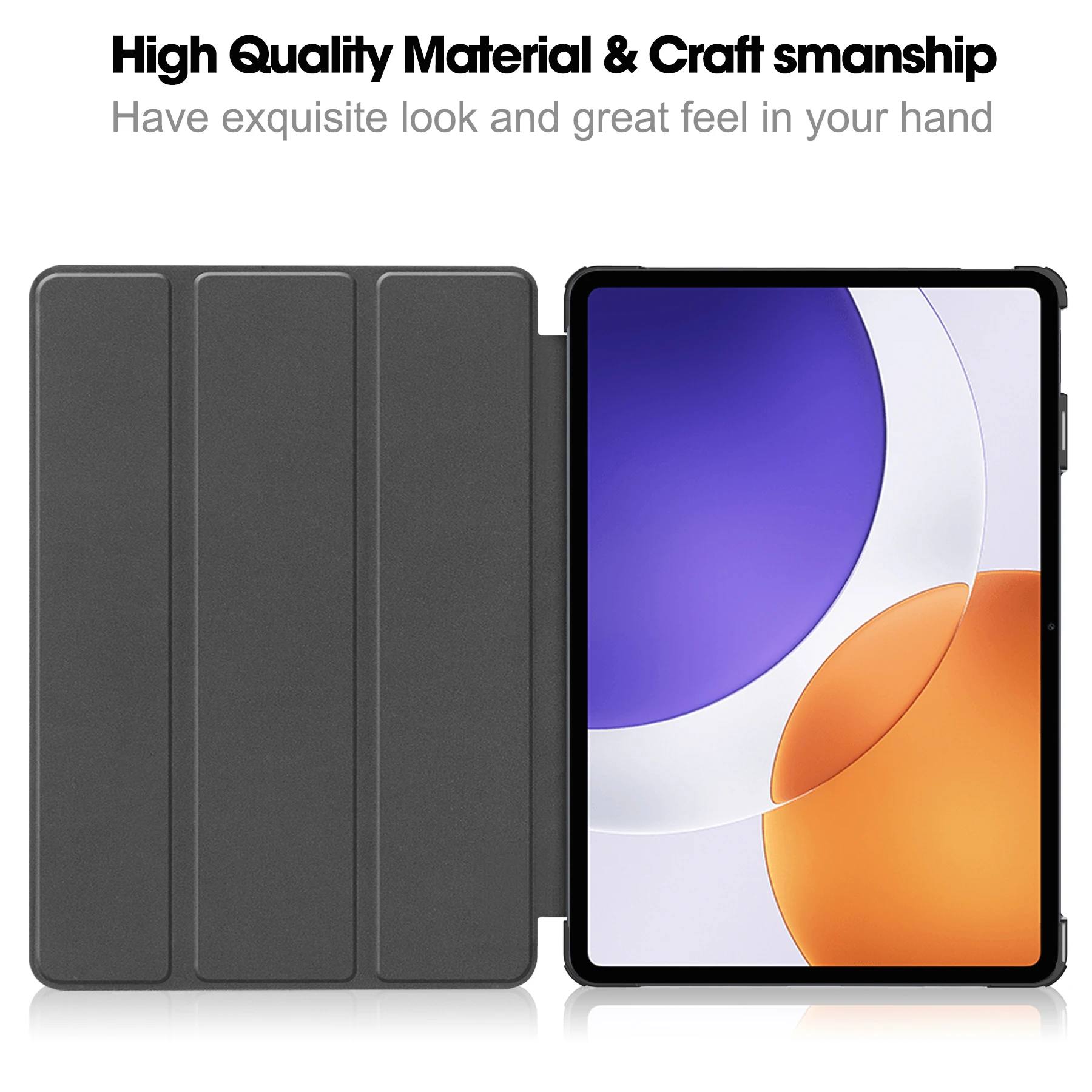 For Xiaomi Pad 7S Pro 12.5 Case Anti-Drop Leather Stand Tablet Cover - Black