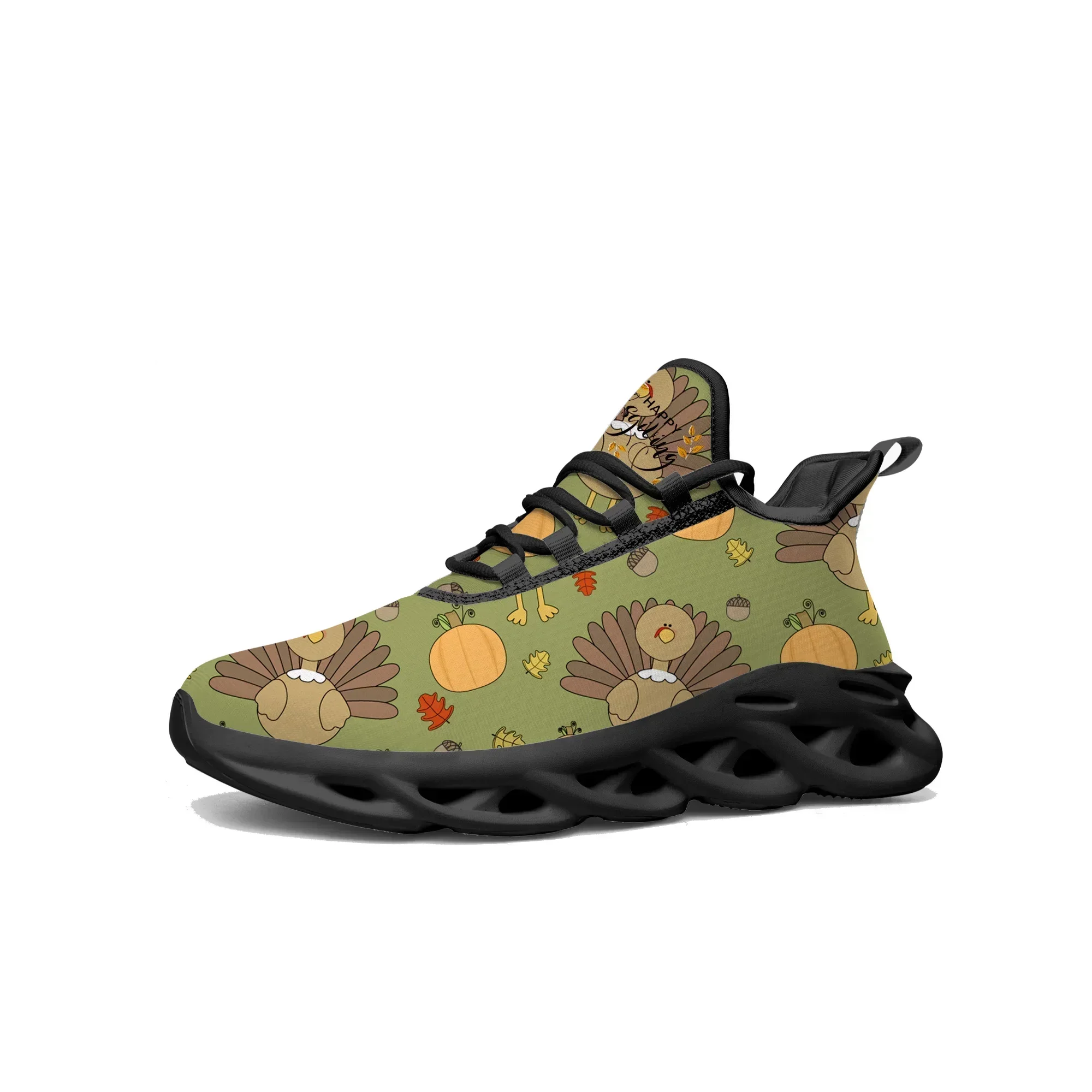 Zapatillas Planas para el Día de Acción de Gracias, Calzado Deportivo para Hombre y Mujer, Zapatos de Correr a la Moda, Hechos a Medida con Cordones