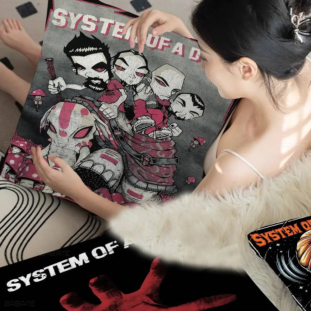 Heavy Metal Band System of A Down  Pillow Cushion Cover Pillowcase Living Room Sofa Home Decor Customized