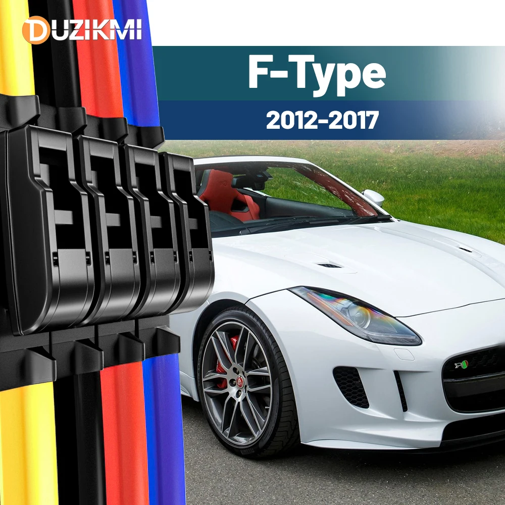 

For Jaguar F-Type F Type X152 2012-2017 2013 2014 2015 2016 2pcs Front Windshield Windscreen Wiper Blades Red Blue
