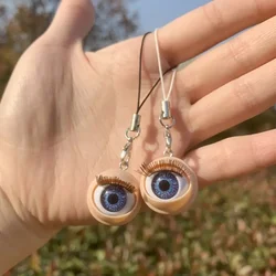 Awful Creepy Doll Eyeball Phone Charm keychain Mobile Phone Chain with Awful Blinking Action Weirdos Funny Phone Accessories