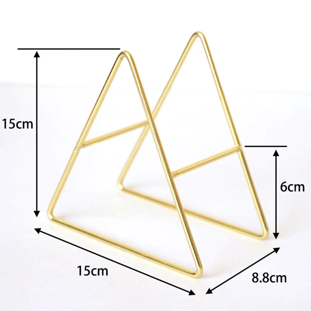 Brand New Coaster Holder Kitchen Holders Coaster Holder Gold Iron Space-saving Stand Rack Dish Triangle Coasters