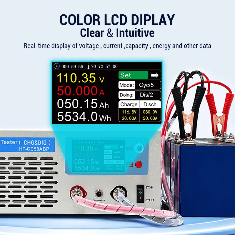 Whole Group 5-120V Battery Capacity Tester Charge/Discharge 1-50A Aging Test for Lead-acid/Ni-MH/LiFePO4/Li-NMC Battery