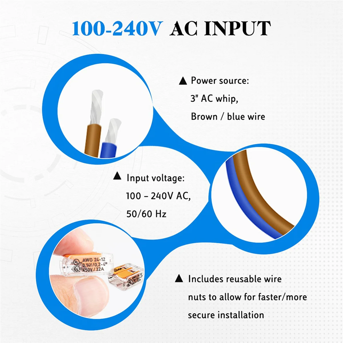 

AAAEL-3X AC To USB C Adapter Flush Wall-Mounted Power Supply For USB-C Tablets 5-20V With Output 30W For Ipad AC-USBC-EU