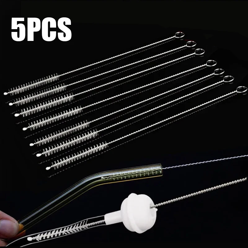 1/3/5Pcs Stainless Steel Drinking Straws Cleaning Brush 24CM Straw Pipe Brush Long Handle Straws Cleaning Brushes Cleaning Tools