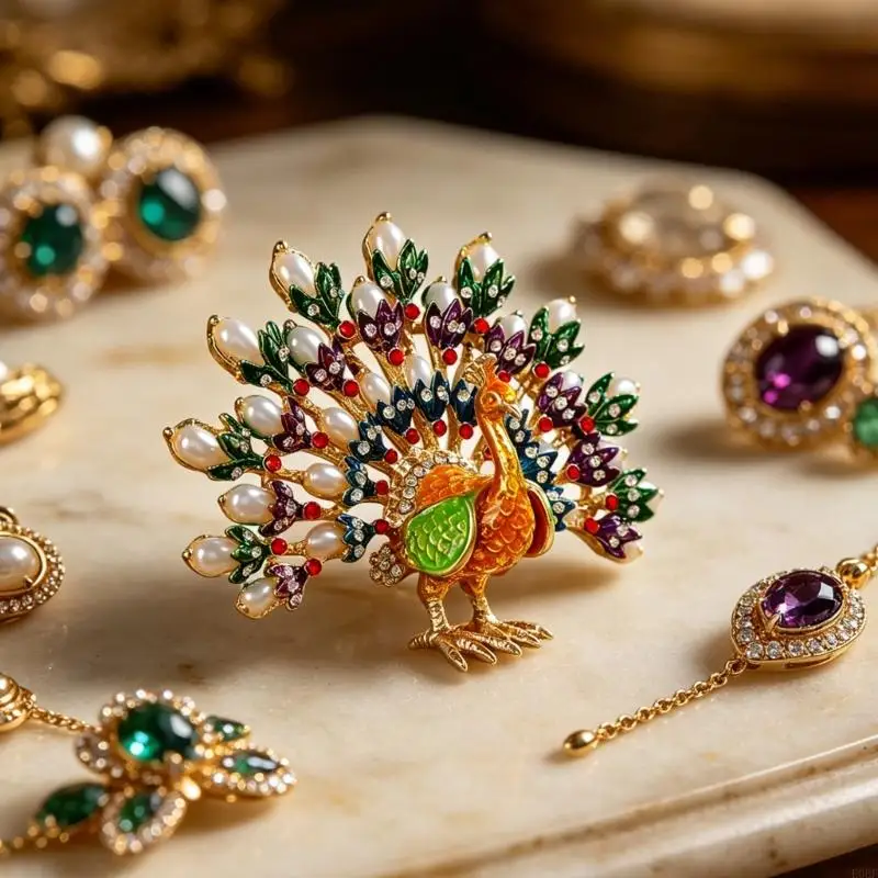 Figurine Storage Box for Jewelry, Zinc Alloy Tabletop Holder for Rings Small Earrings Necklaces and Dresser Display Use on