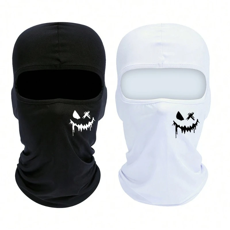 Musion Balaclava Motorradmaske, modischer Aufdruck, geeignet für Männer und Frauen, winddicht, Sonnenschutz, atmungsaktive Vollgesichtsmaske – Detail 7