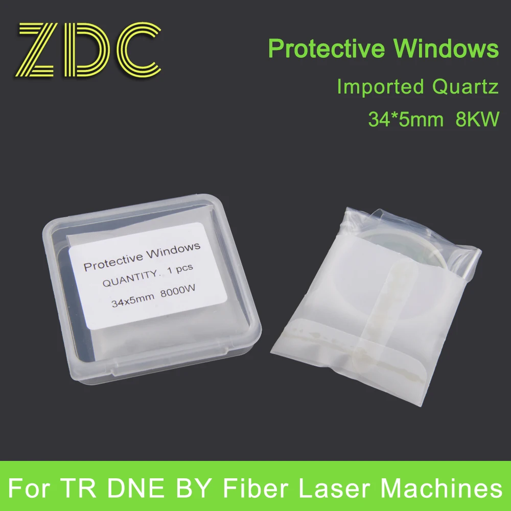 ZDC 10pcs/Lot Fiber Laser Protective Widndows/Lens 34*5mm 0-8000W For 1614767 / 1514767 Trmupf DNE BY Fiber Laser Machines