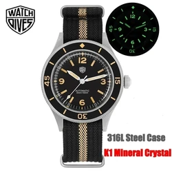 Watchdives Vintage WD50F 50-Fathoms NH35 Dive Watch 40mm Men Watch Sapphire Crystal Bubble 300M Watchproof C3 Luminous Watch