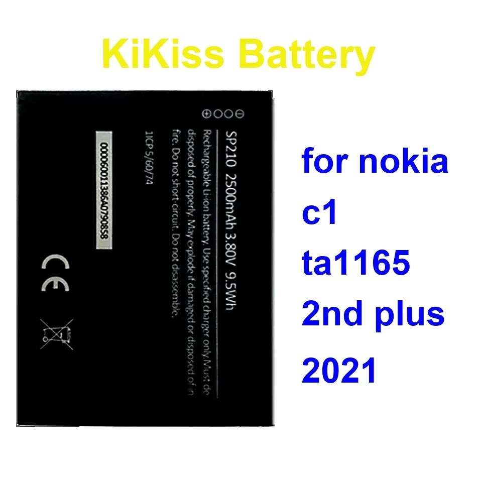 

Mobile Phone Battery Safe SP210 S5420AP WT141 2500Mah For Nokia C1 TA1165 2ND Plus 2021