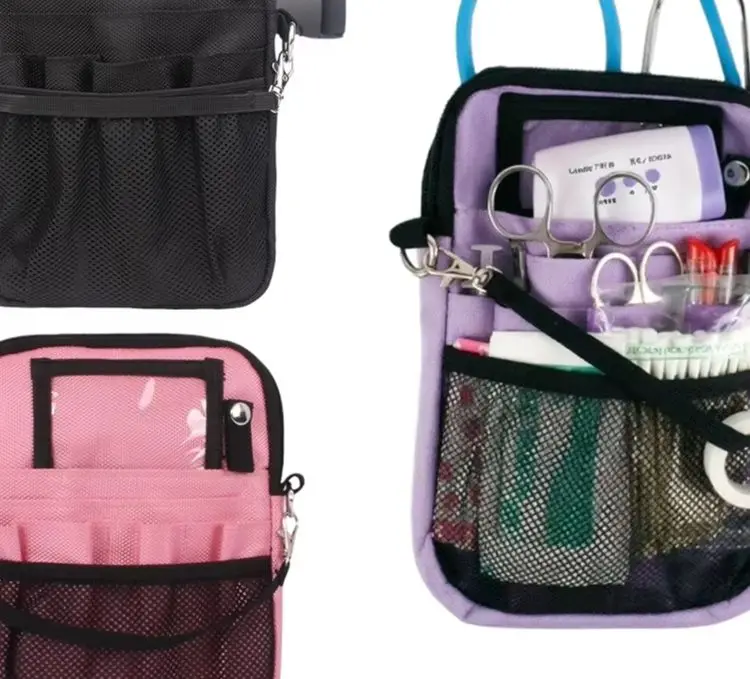 Utility Tool Waist Bag With Tape Holder Adjustable Strap Clear ID For Caregiver Home Health Supply Hip Pouch Organizer