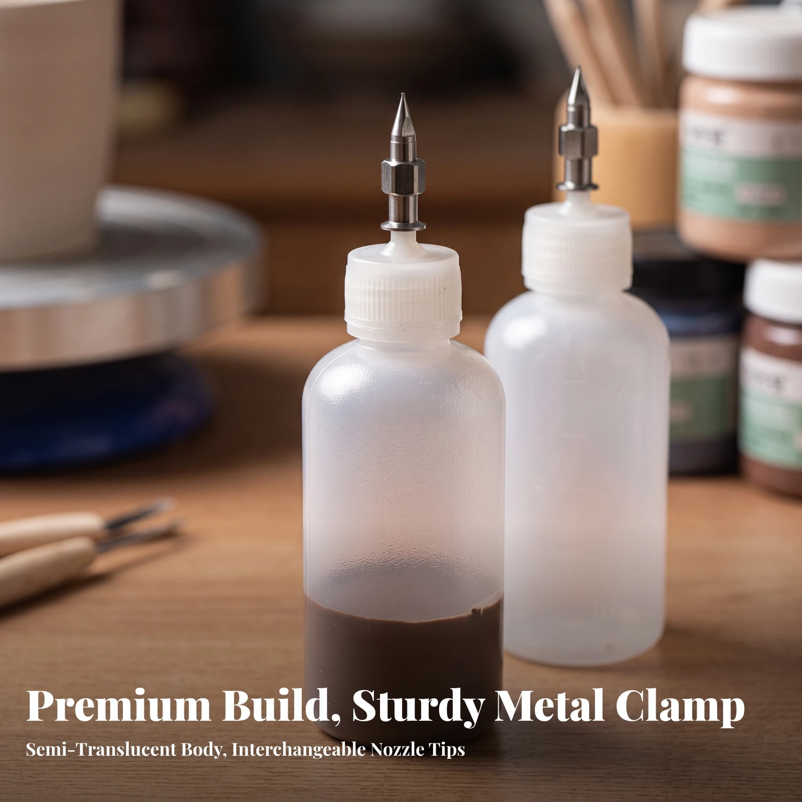 Ceramic Painting Press Bottle Translucent Bottles for Artists, Hobby Crafts, Studio Work
