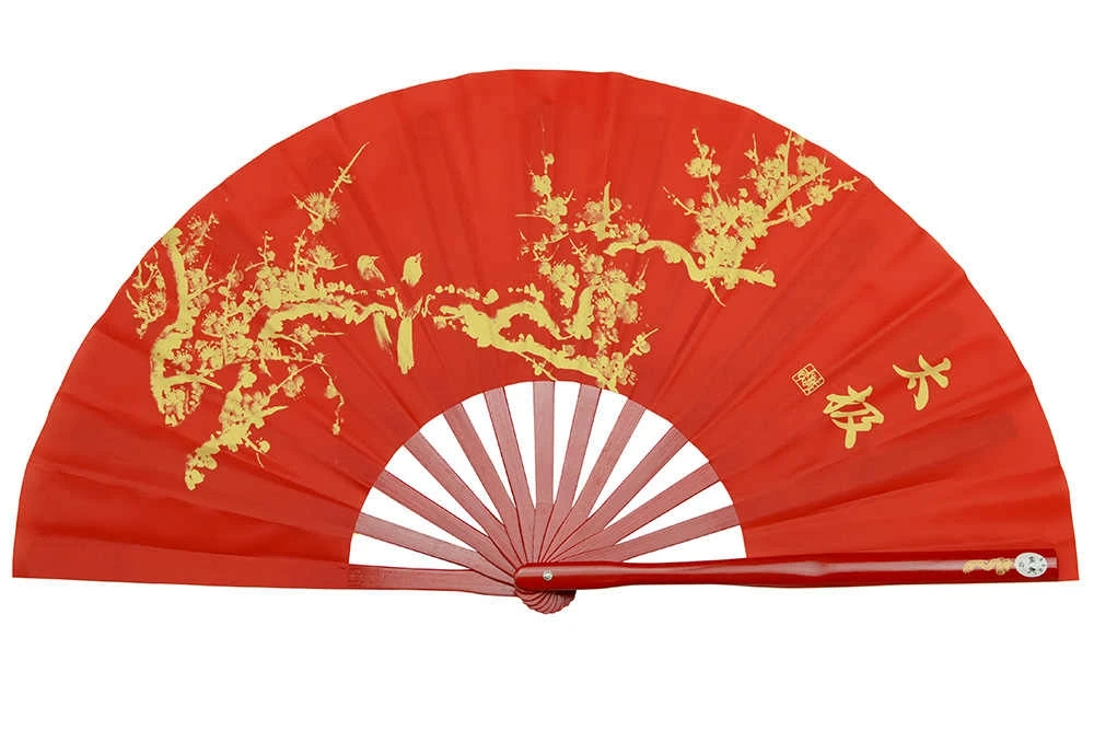 Chinese Tai Chi Kung Fu Wushu Fan Selected Bamboo Rib Dance Performance Fan Martial Arts Practice and Competition Plum Fan