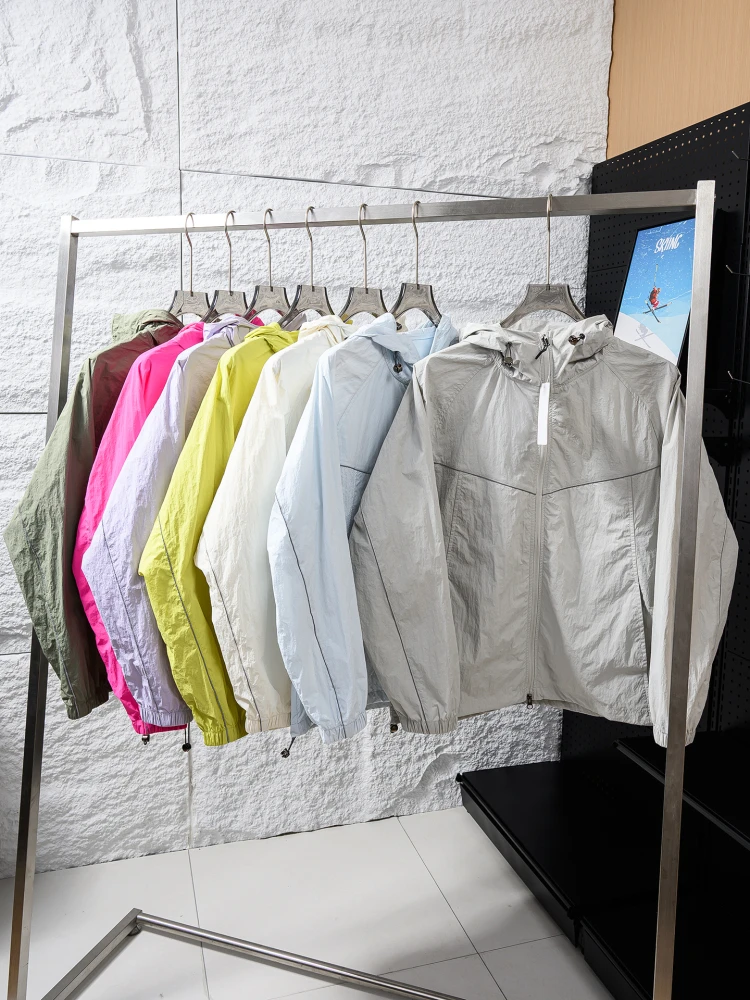 

Ultra-Thin like Cicada Wing Outdoor Casual Hat Jaet Breathable Water-Resistant Summer Men's Long Sve Zipper Pure Color