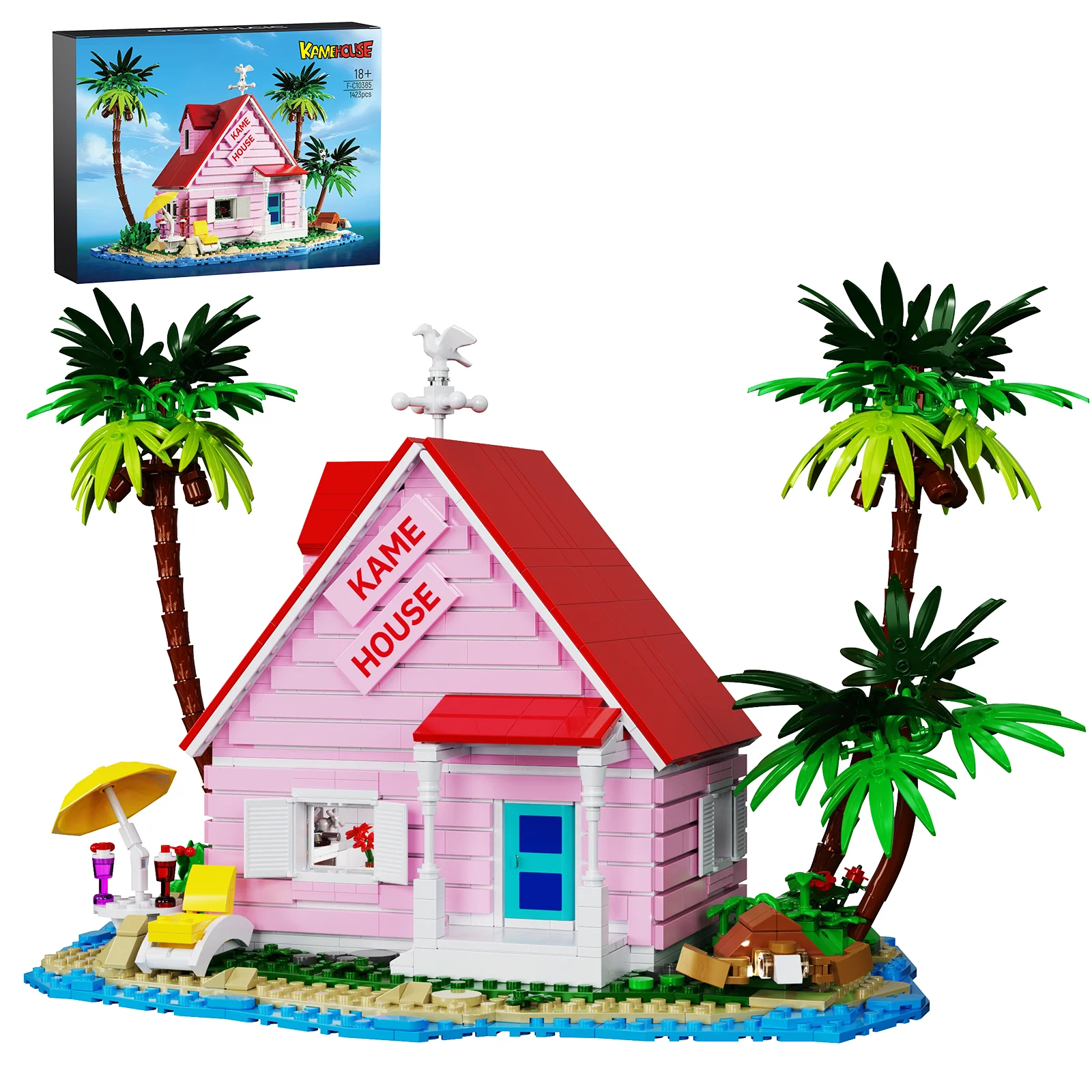 Kame House Building Blocks Set Japanese Anime Architecture Turtle Immortal House Toys Christmas Gifts for Fans Kids(1423PCS)