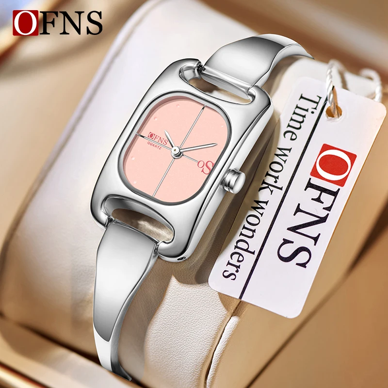 

OFNS 5518 New Fashion Women's Bracelet Watch Jewelry Buckle Alloy Strap 3ATM Waterproof Quartz Movement 35G Lightweight