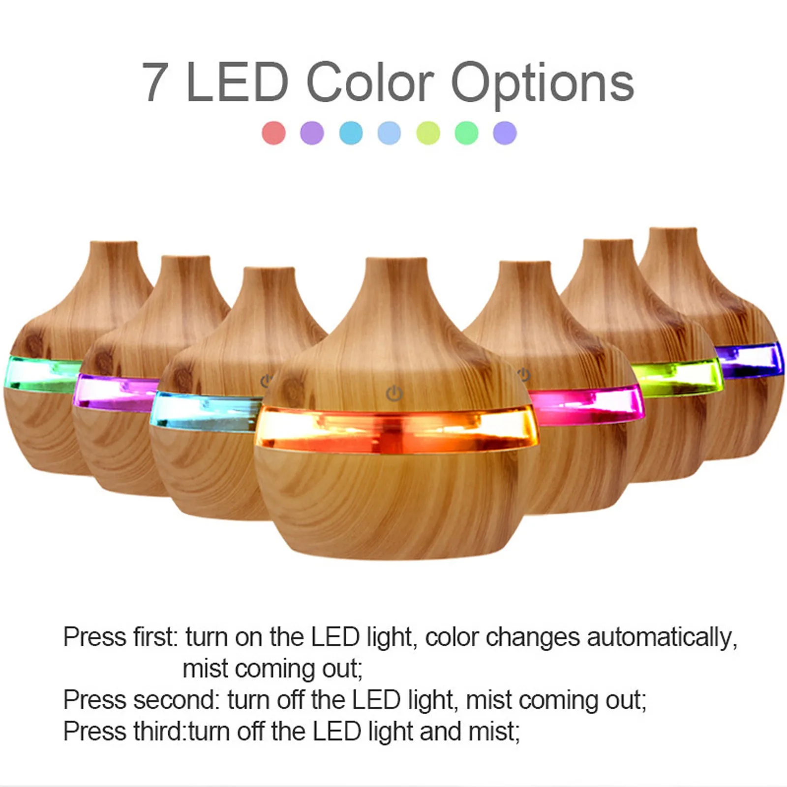 USB電気空気加湿器,ミニエッセンシャルオイルディフューザー,アロマディフューザー,LED,オフィス,家庭