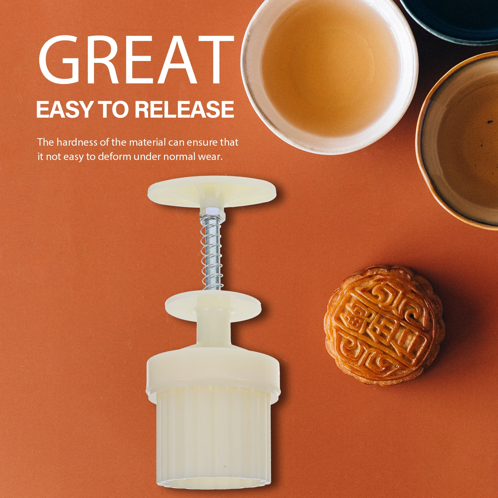 

1 Set Stamped Mid Autumn Press Flower Design Diy Green Bean Cake Molds Reusable Baking Tools Chinese Moon Cake hand mold