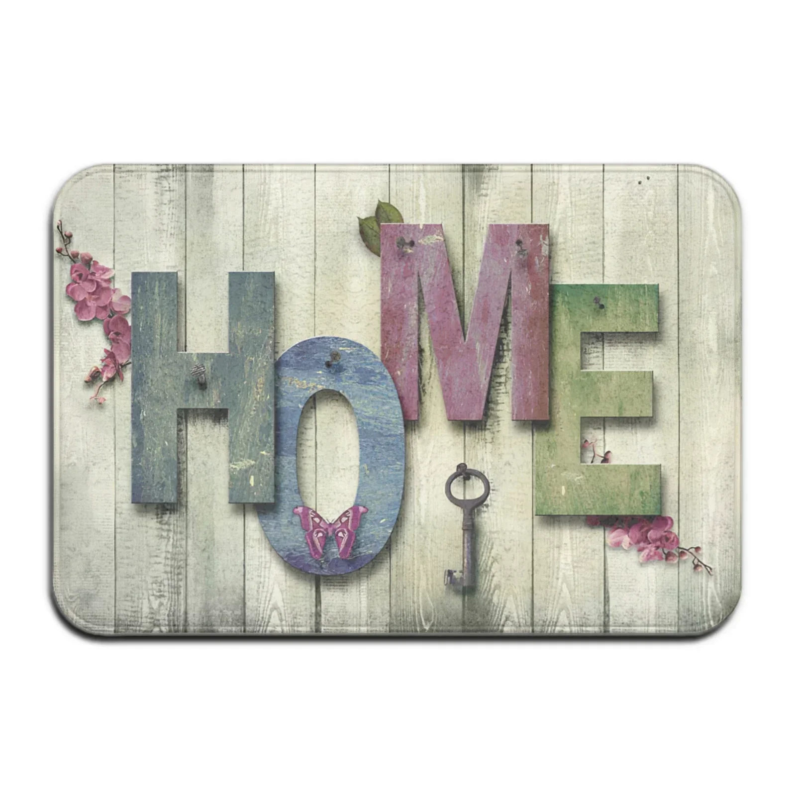 Rubber Front Door Mat Vintage Cartoon Doormat for Entrance Door Bathroom Welcome Door Mat Bath Kitchen Plain Text Floor Mats