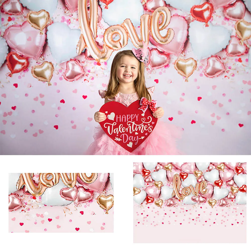 Children Birthday Photography Backdrop Red Rose Flower Love Heart Lights Wedding Bridal Shower Party Decor Background Banner