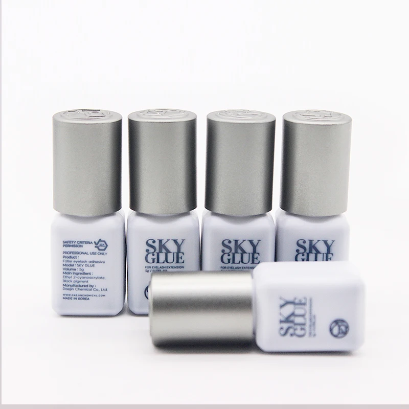 2/5 ขวด 5ml SKY D + กาวแห้งเร็วเกาหลีขนตากาวขนตากาว Sky ประเภทกาวสีดําแต่งหน้าเครื่องมือ